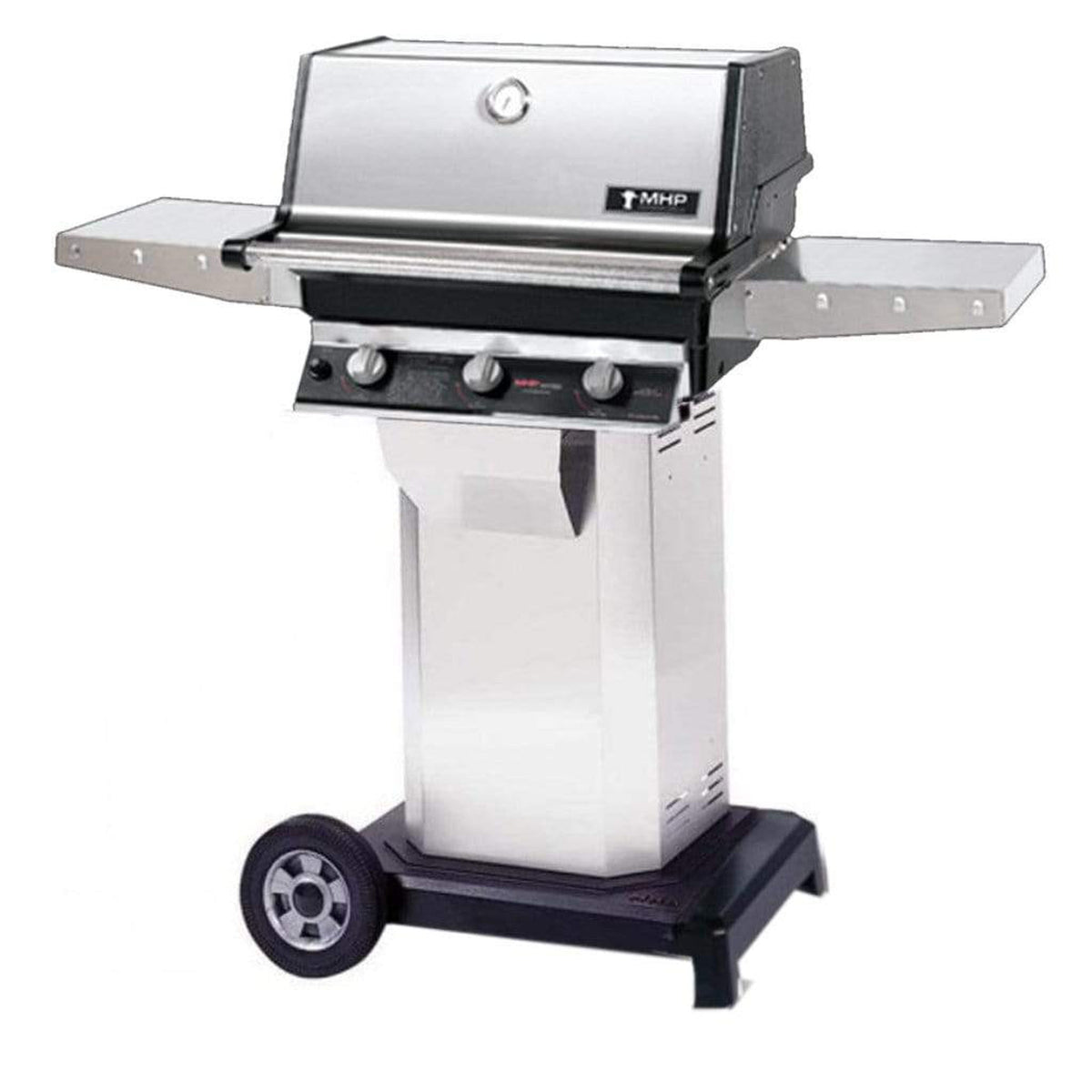 MHP TRG2 Stainless Steel Infrared Gas Grill Head With 2 Stainless Steel Shelves