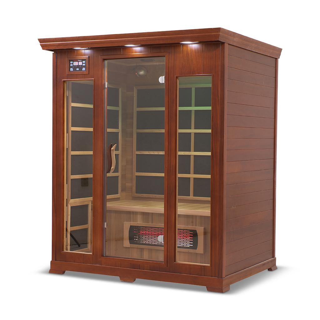 HealthSmart 3-Person Smart WiFi Full Spectrum Infrared Sauna Cedar