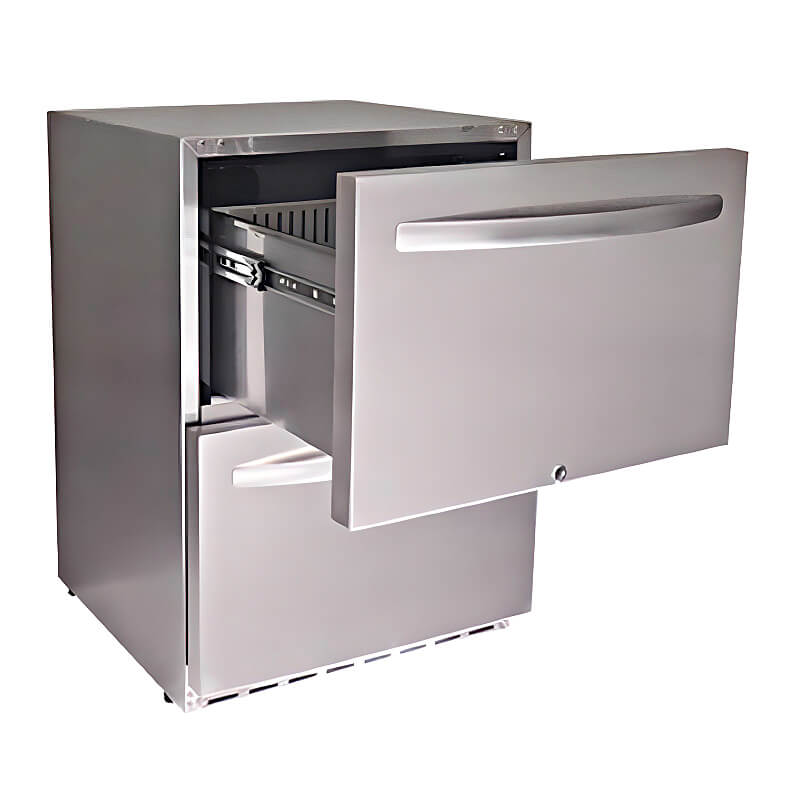 RCS 24-Inch 5.2 Cu. Ft. Outdoor Rated Dual Drawer Compact Refrigerator - REFR4