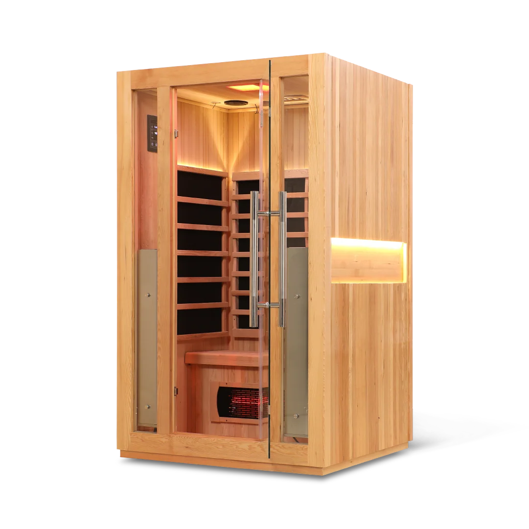 HealthSmart 2-Person Full Spectrum "Smart" WiFi Infrared Sauna Hemlock