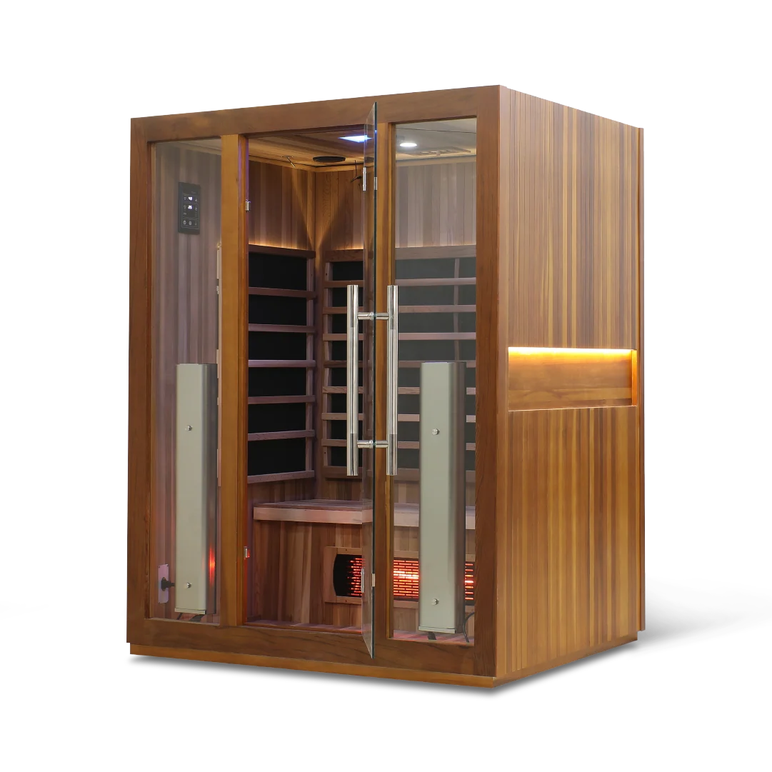 HealthSmart 3-Person Full Spectrum "Smart" WiFi Infrared Sauna Cedar