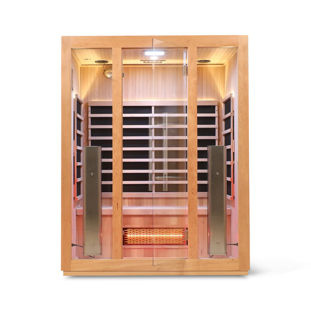 HealthSmart 3-Person Full Spectrum "Smart" WiFi Infrared Sauna Hemlock