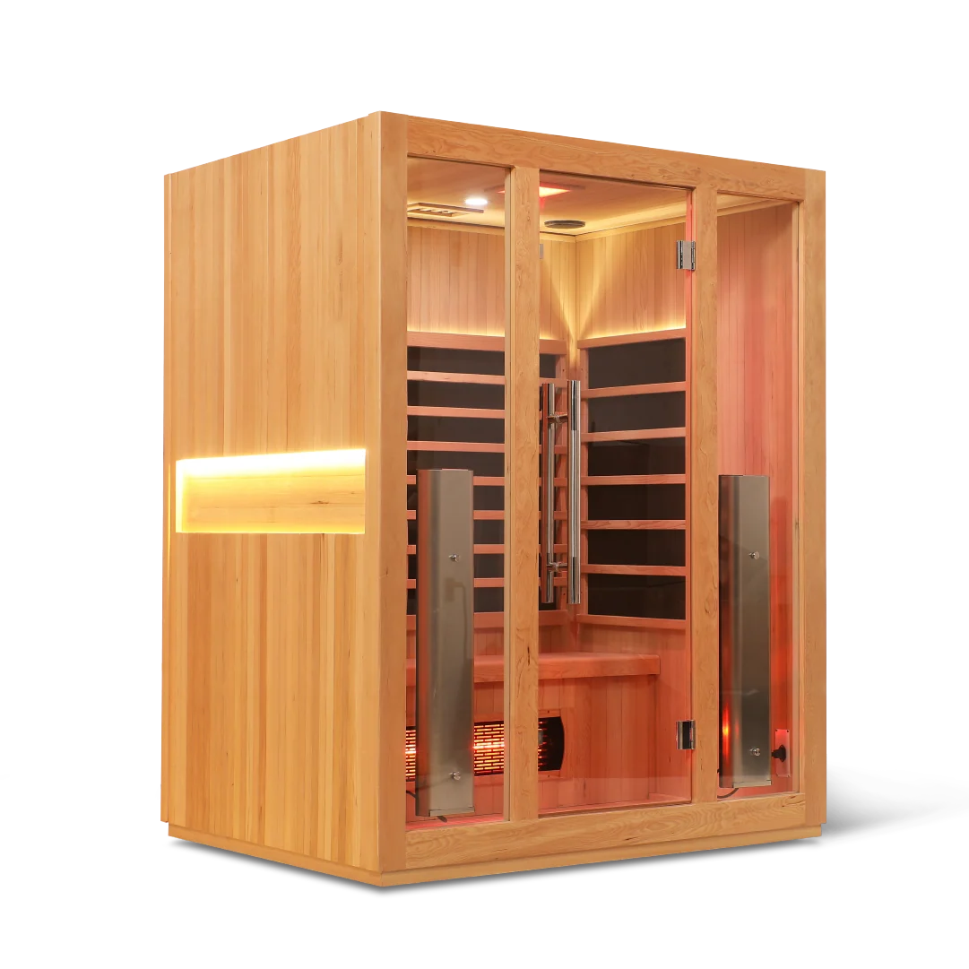 HealthSmart 3-Person Full Spectrum "Smart" WiFi Infrared Sauna Hemlock