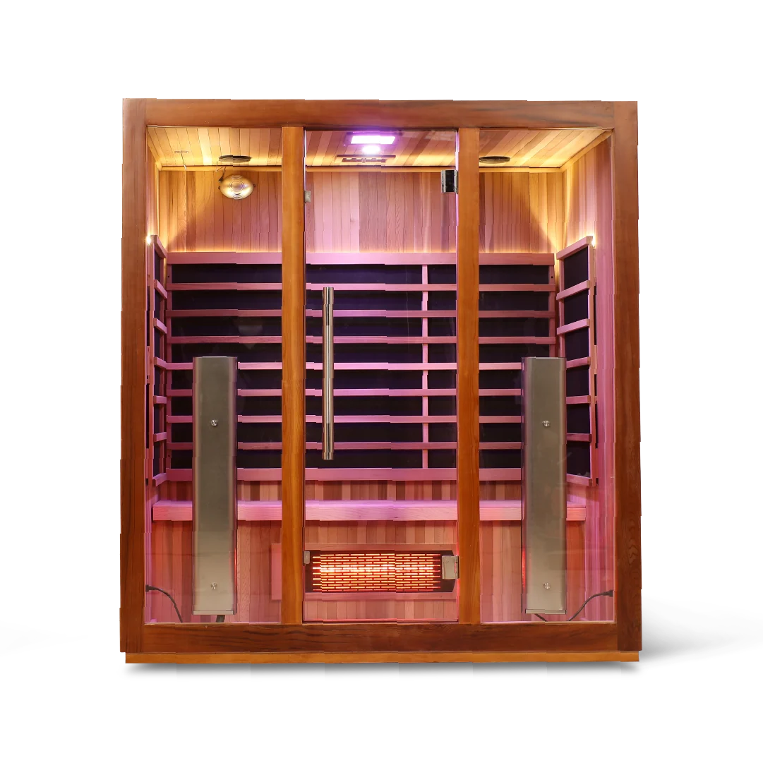 HealthSmart 4-Person Full Spectrum "Smart" WiFi Infrared Sauna Cedar