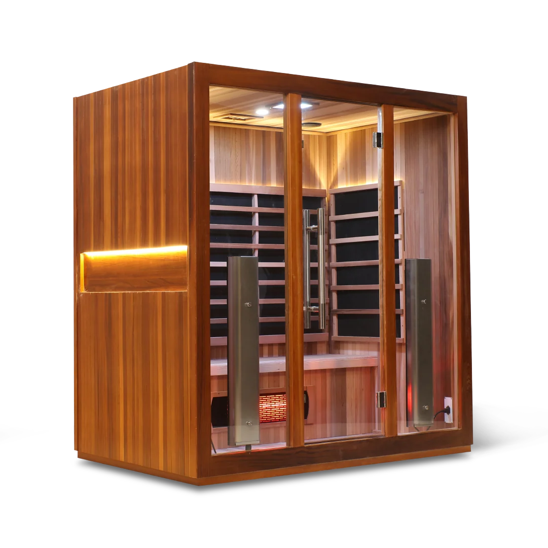 HealthSmart 4-Person Full Spectrum "Smart" WiFi Infrared Sauna Cedar