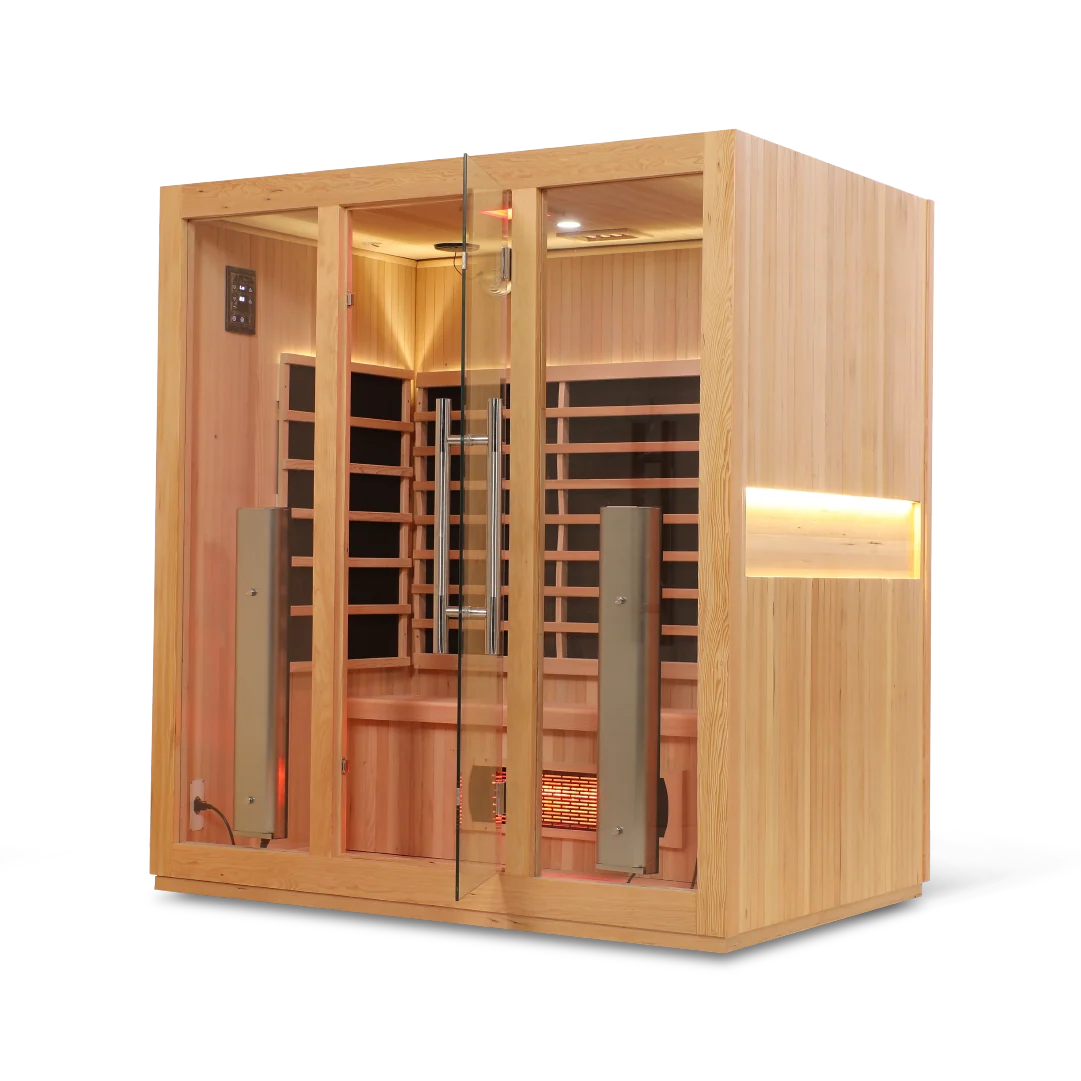 HealthSmart 4-Person Full Spectrum "Smart" WiFi Infrared Sauna Hemlock