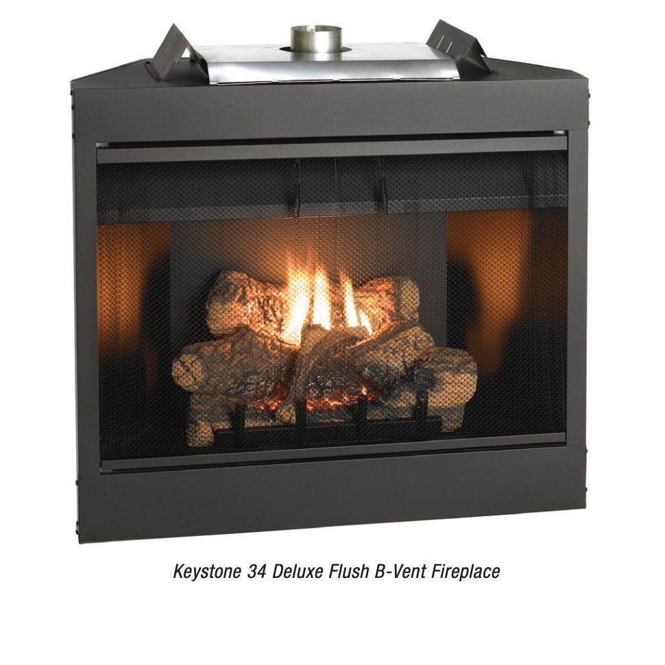 American Hearth Empire Keystone Deluxe B-Vent Fireplace - 34"