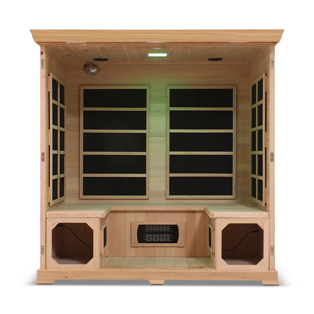 HealthSmart 4-Person Smart WiFi Full Spectrum Infrared Sauna Hemlock