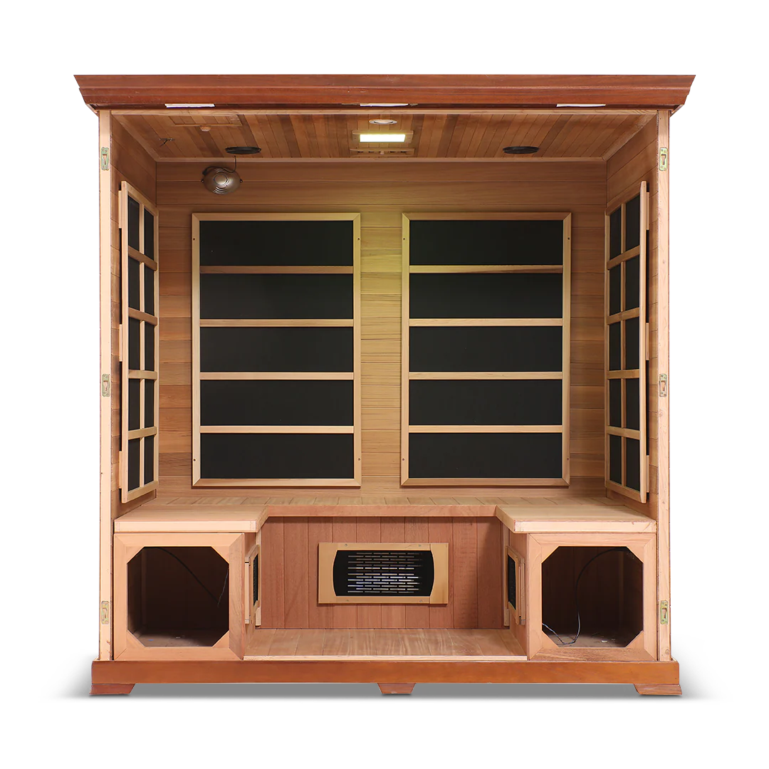 HealthSmart 4-Person Smart WiFi Full Spectrum Infrared Sauna Cedar