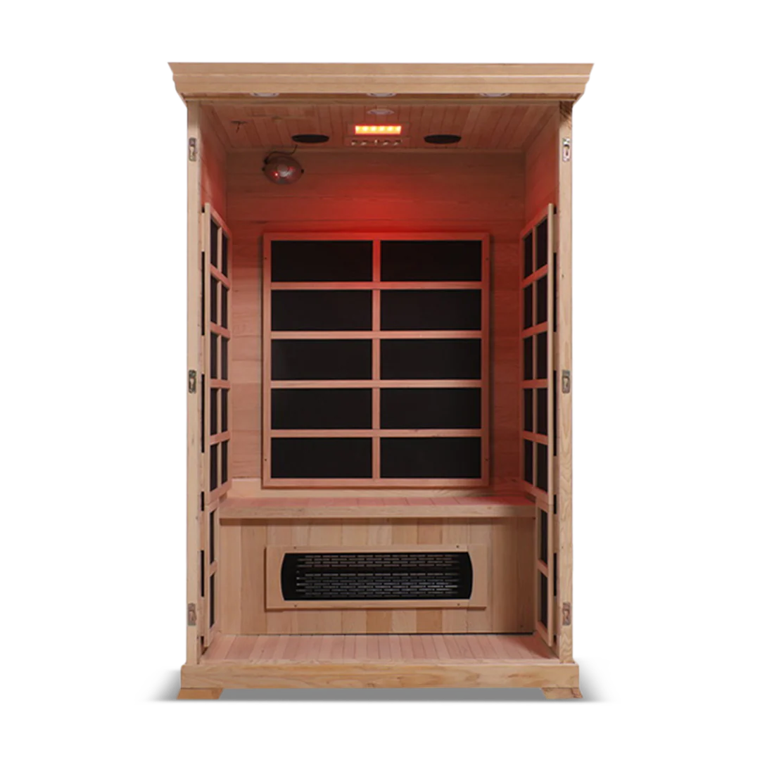 The HealthSmart 2-Person Full Spectrum "Smart" WIFI Infrared Sauna Hemlock