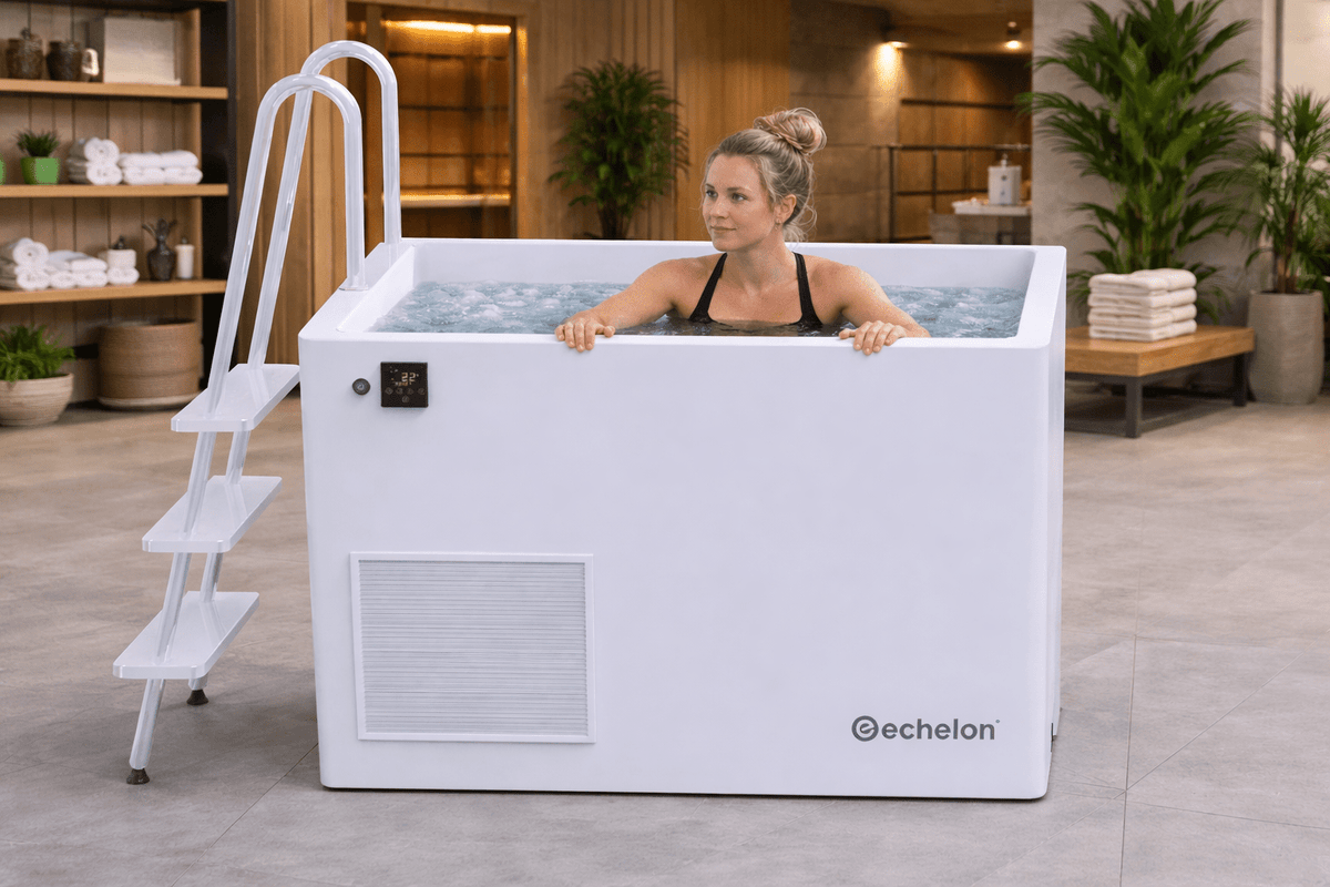 Echelon Step-In Vertical Cold Plunge Tub with Built-In Chiller