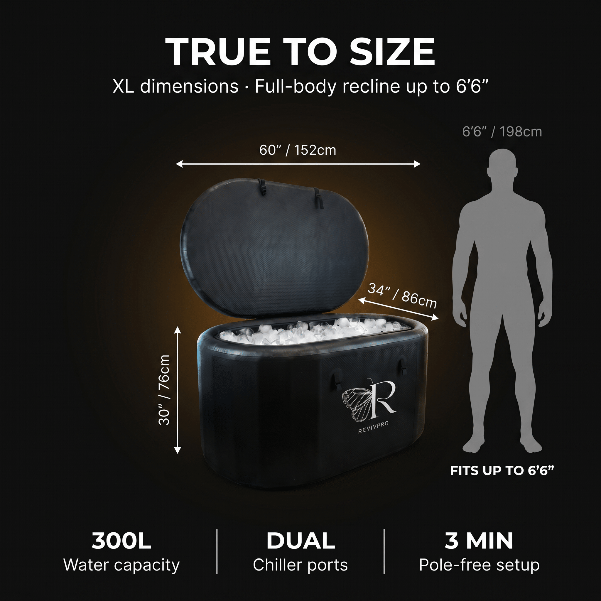 Extra Large Ice Bath Tub X Pro - Water Chiller Compatible Cold Plunge for Athletes
