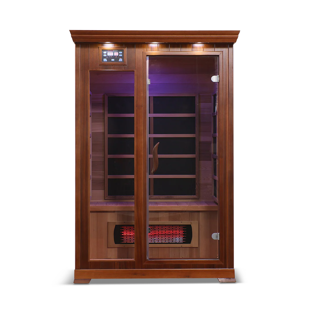 The HealthSmart 2-Person Full Spectrum "Smart" WIFI Infrared Sauna Cedar