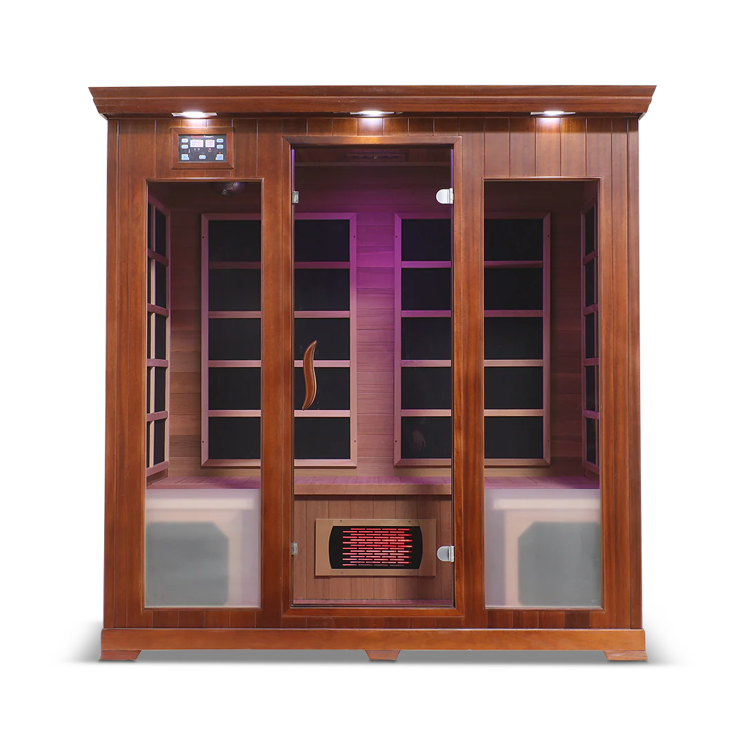 HealthSmart 4-Person Smart WiFi Full Spectrum Infrared Sauna Cedar