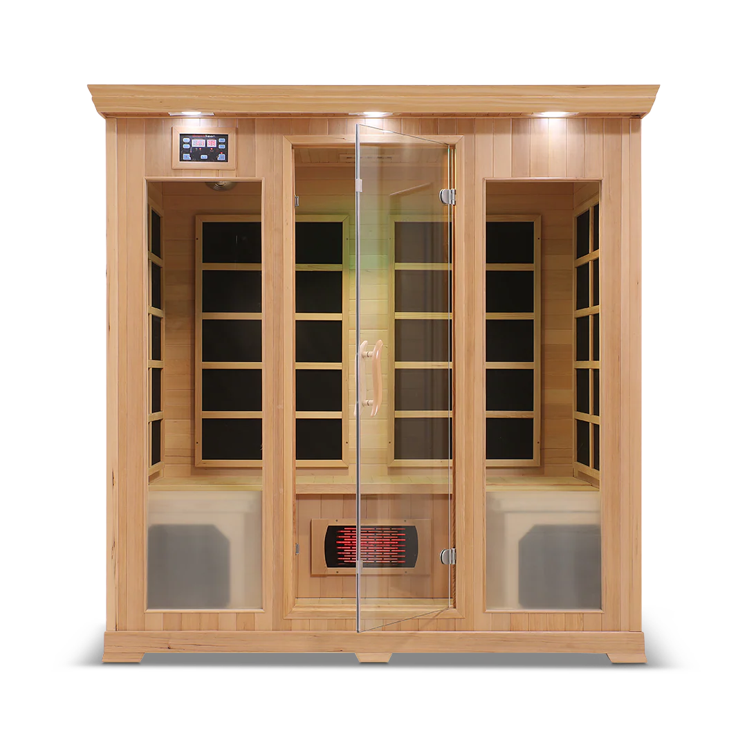 HealthSmart 4-Person Smart WiFi Full Spectrum Infrared Sauna Hemlock
