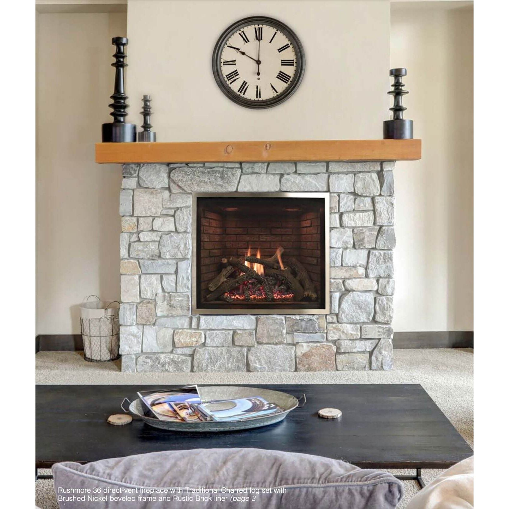 American Hearth Empire 36" Rushmore Clean-Face Direct Vent Fireplace