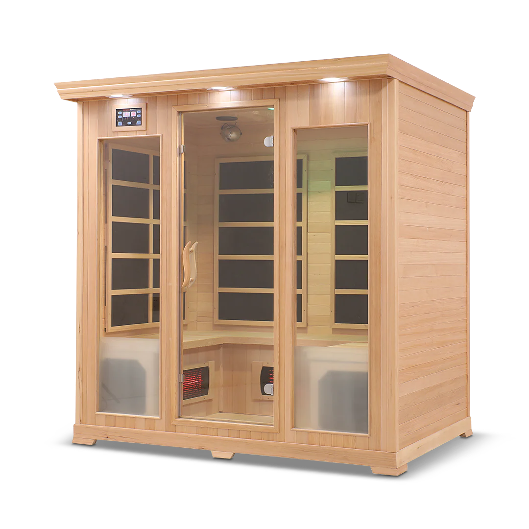 HealthSmart 4-Person Smart WiFi Full Spectrum Infrared Sauna Hemlock