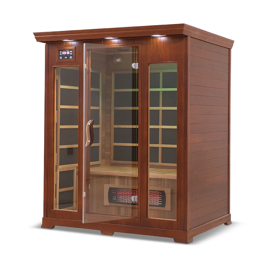 HealthSmart 3-Person Smart WiFi Full Spectrum Infrared Sauna Cedar