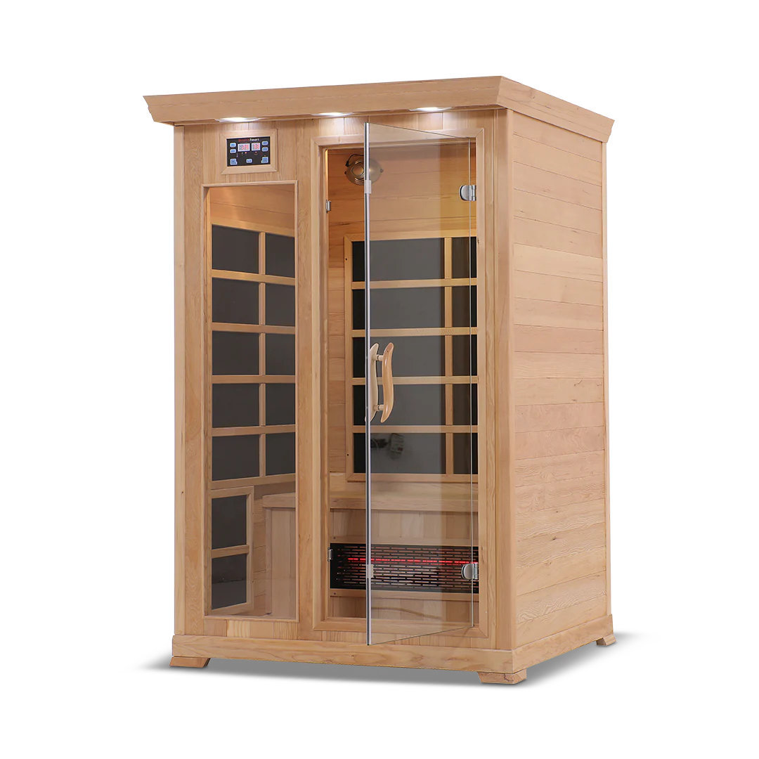 The HealthSmart 2-Person Full Spectrum "Smart" WIFI Infrared Sauna Hemlock