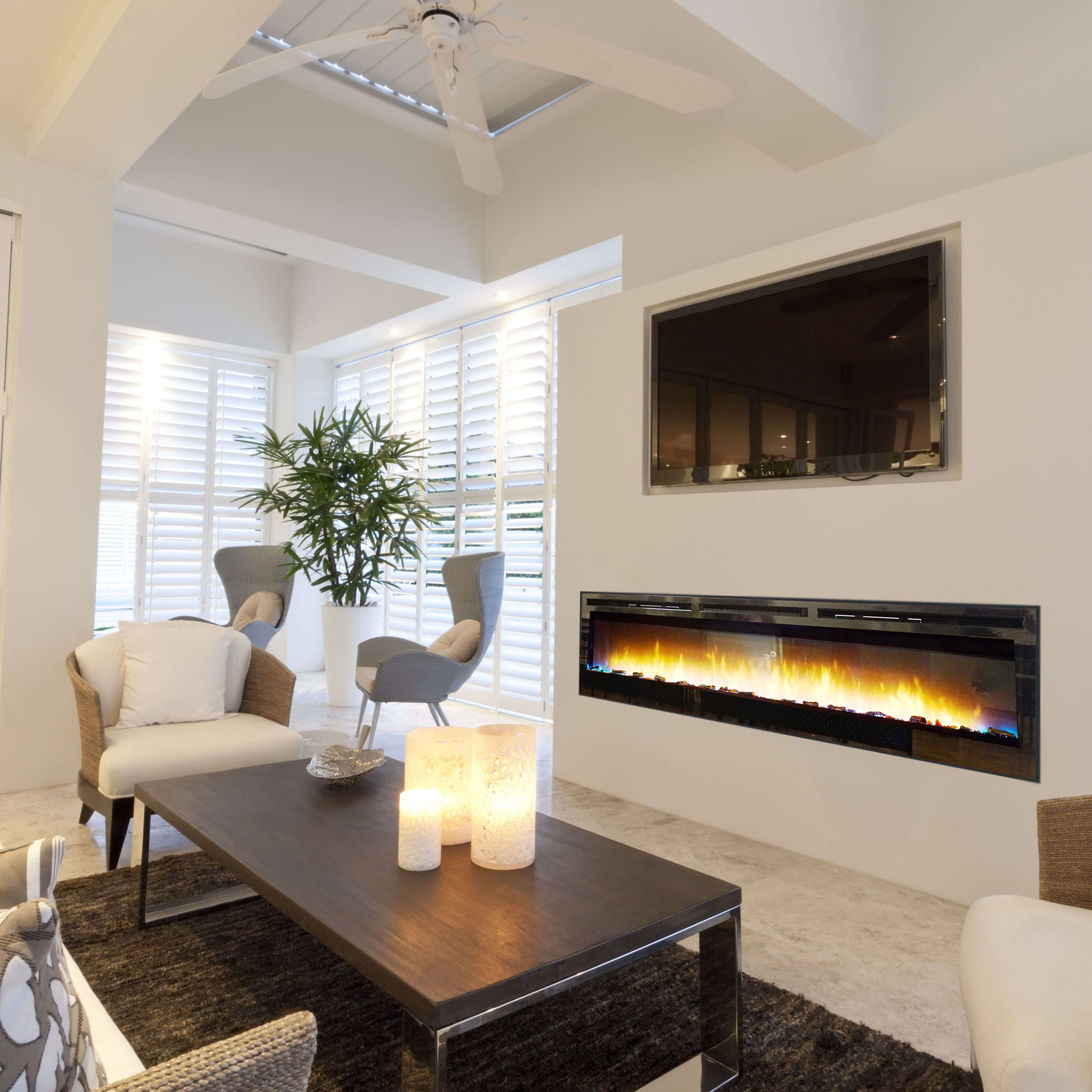 American Hearth Empire Nexfire Linear 74" Electric Fireplace