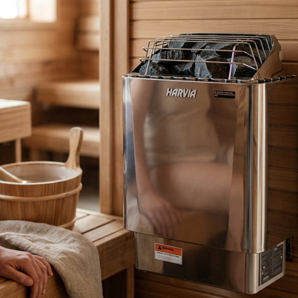 Harvia KIP45W JH45W2401 Kip Series 4.5kW Stainless Steel Sauna Heater at 240V 1PH Stainless Steel