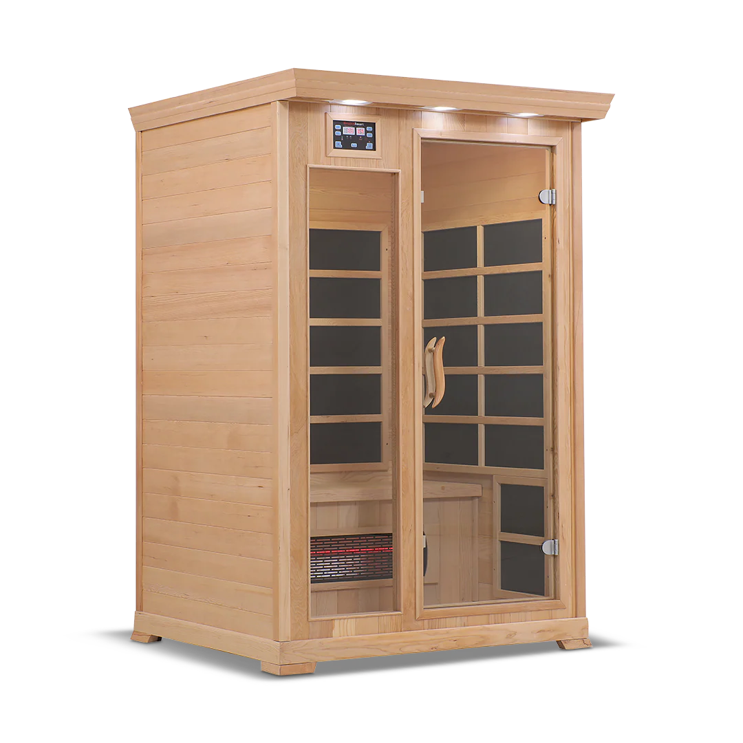 The HealthSmart 2-Person Full Spectrum "Smart" WIFI Infrared Sauna Hemlock