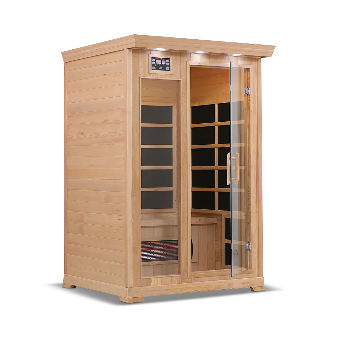 The HealthSmart 2-Person Full Spectrum "Smart" WIFI Infrared Sauna Hemlock