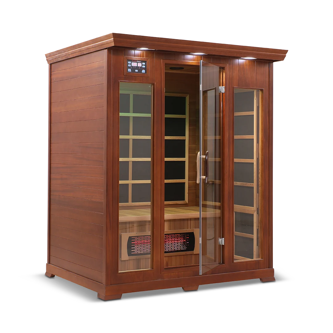 HealthSmart 3-Person Smart WiFi Full Spectrum Infrared Sauna Cedar