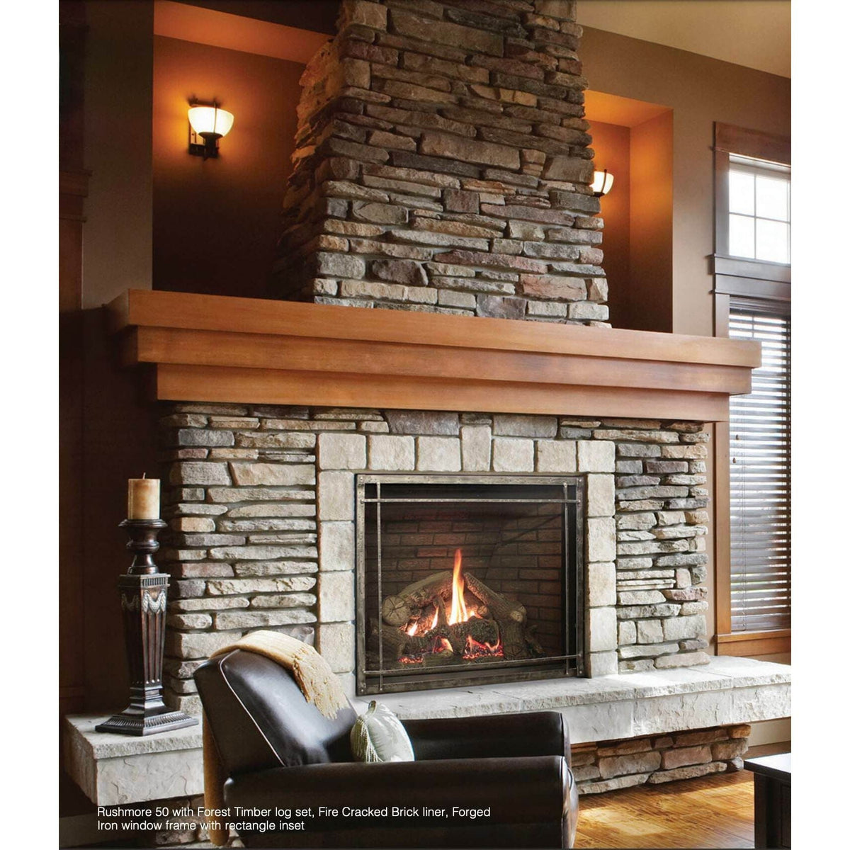 American Hearth Empire 50" Rushmore Clean-Face Direct Vent Fireplace
